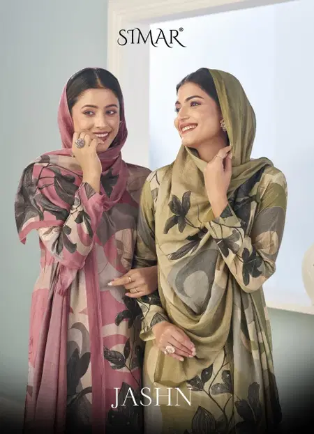 Jashn By Glossy Simar Viscose Muslin Printed Dress Material Wholesale Online